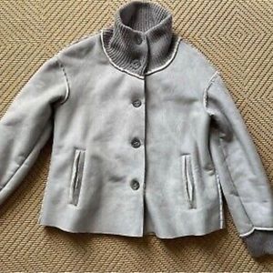 Rosso Puro Shearling Jacket. Size:S